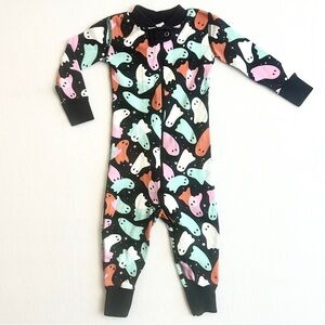 Hanna Andersson Baby Halloween 2 Way Zip Sleeper Ghost Pajamas Size 18-24 Months